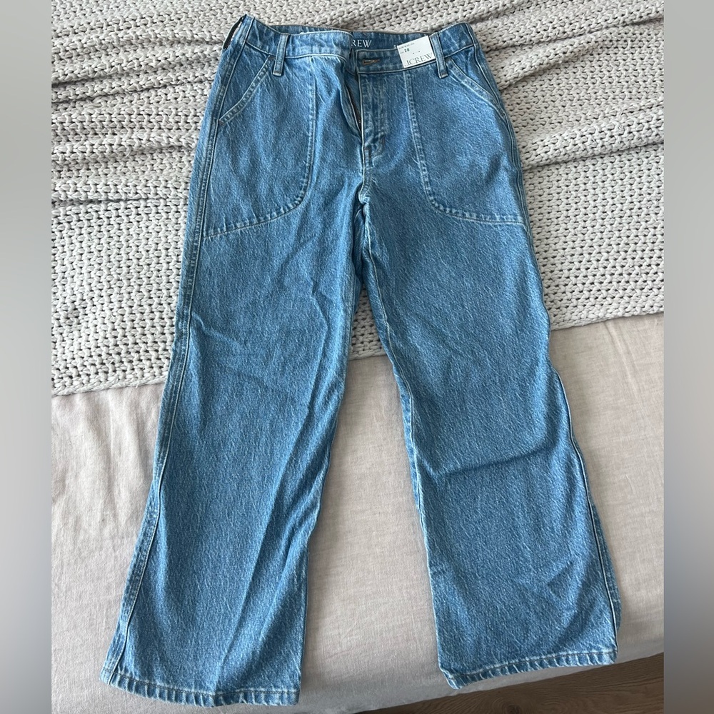 J crew slim wide leg jeans